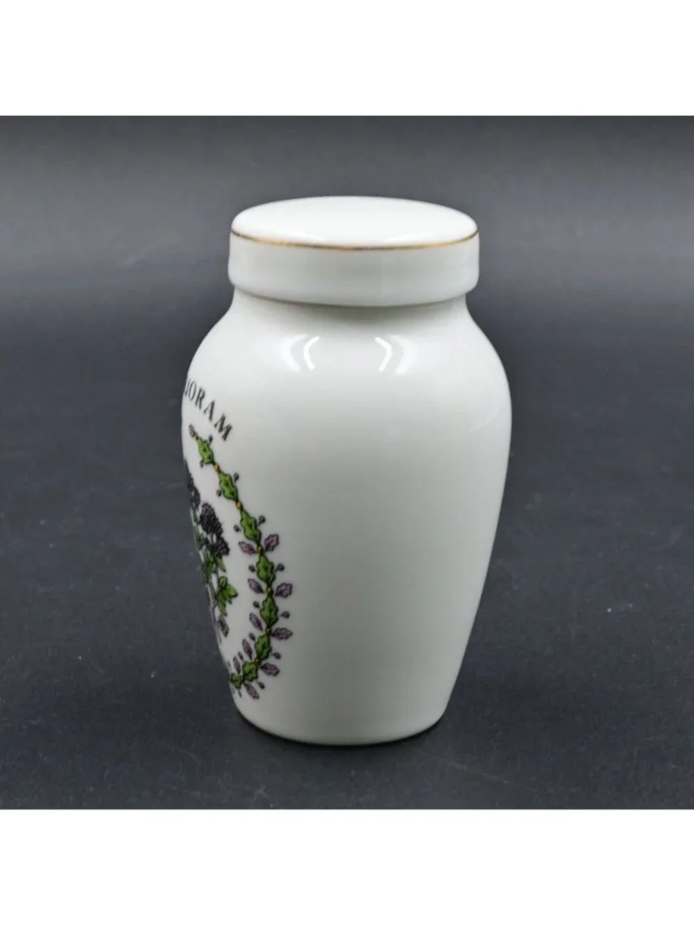 Franklin Mint Gloria Vanderbilt Marjoram Spice Jar Vintage 1985 Porcelain